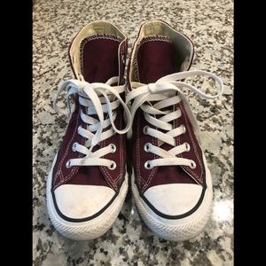 Maroon High Top Converse (size 6)